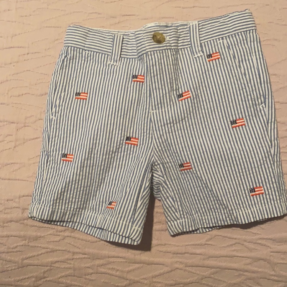 Janie and Jack flag pinstripe short